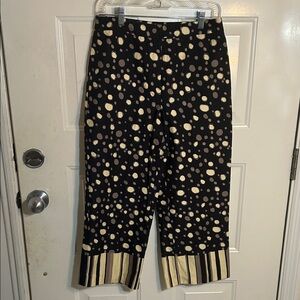 Willi Smith Black and Cream Patterned Pants